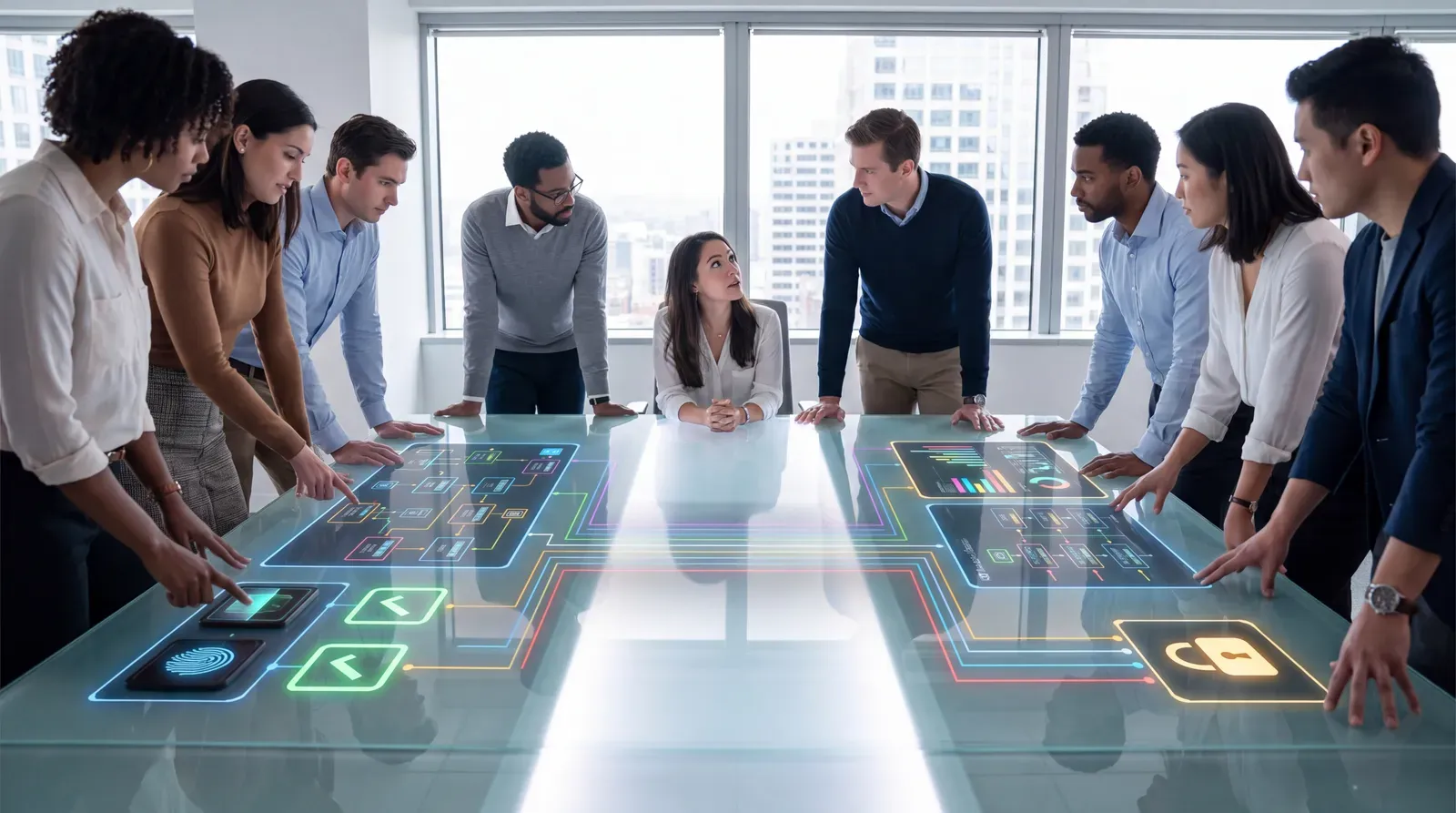 Two enterprise teams designing a shared transformation operating model