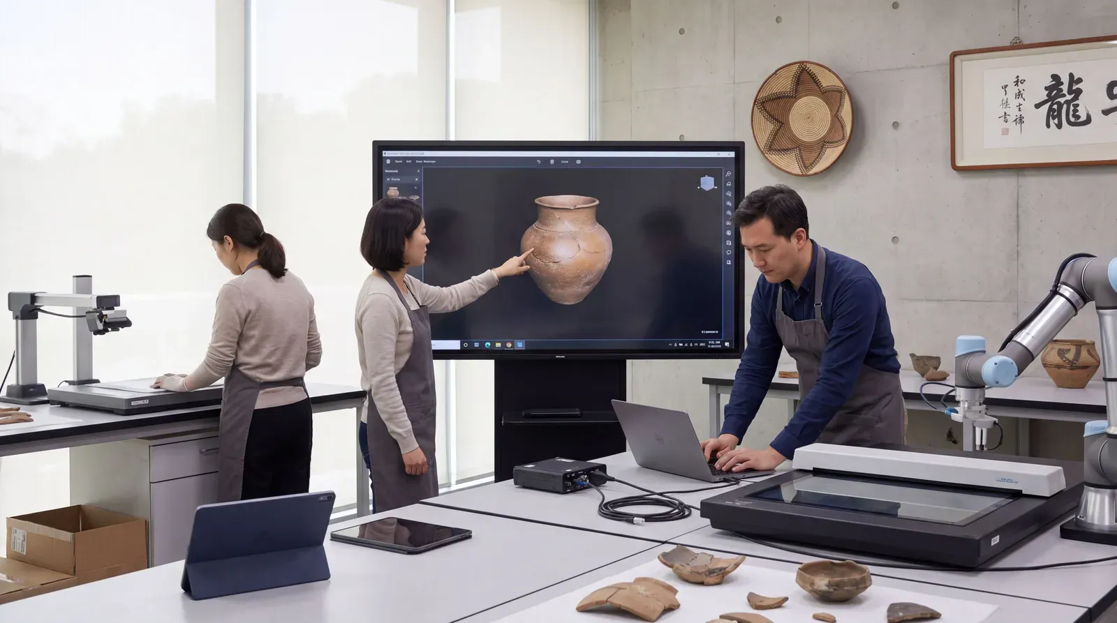 Museum specialists preparing collection data for an AI-enabled system