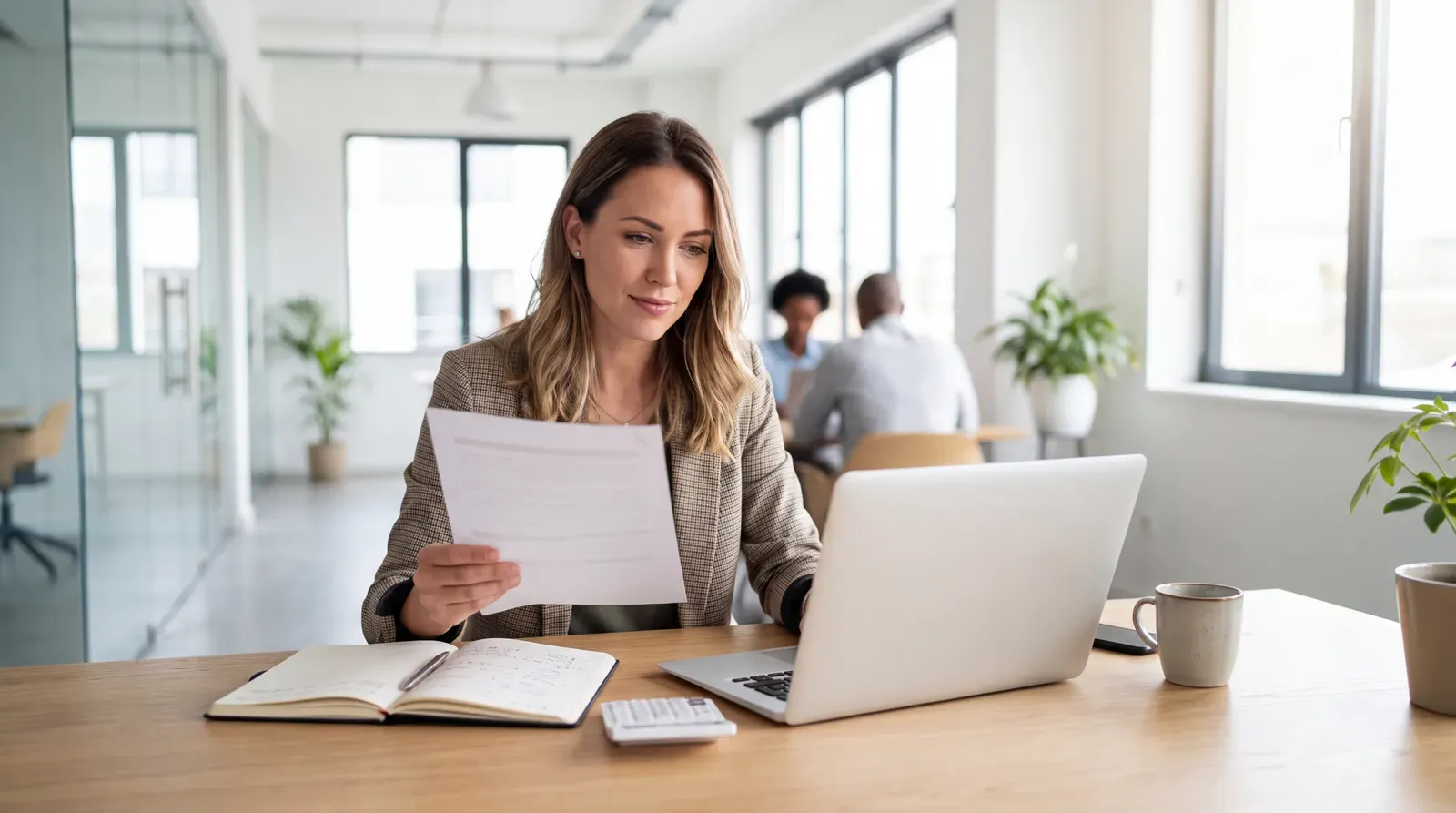 Professional reviewing a starting salary offer before negotiating